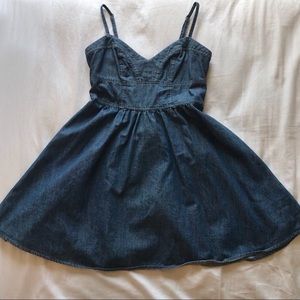Express Denim Sweetheart Dress